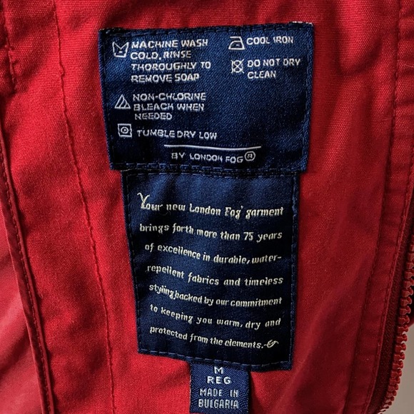 London Fog Red Medium Weight Zip Front Jacket Women's Size Medium - Picture 9 of 9